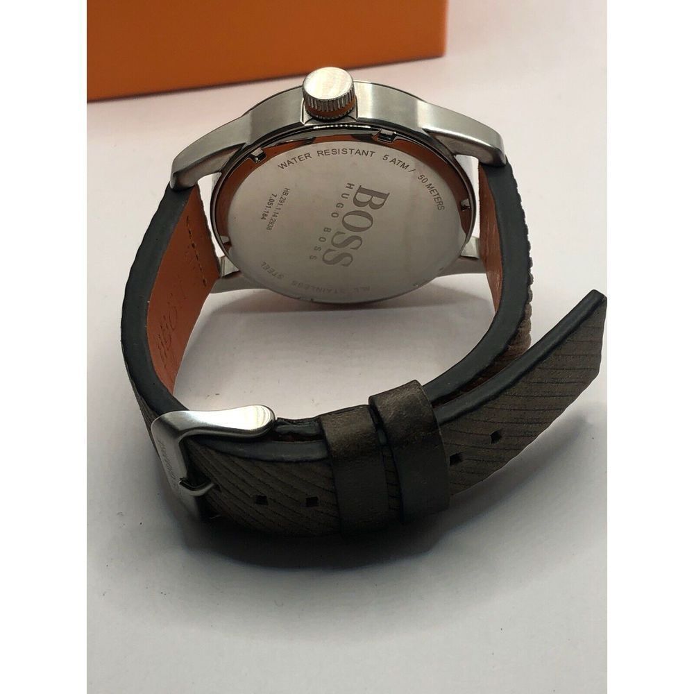 Hugo Boss HB.291.1.14.184 Unisex Brown Leather Analog Black Dial Watch HK480 - Picture 10 of 10